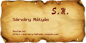 Sárváry Mátyás névjegykártya